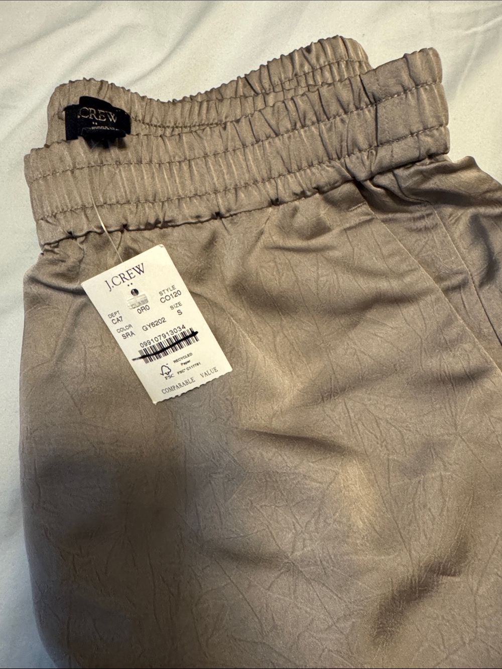 J. Crew Neutral Pull-On Wide-Leg Pants,